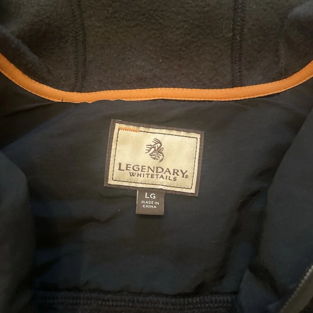 Legendary Whitetails Mens Hoodie L Outdoor Utility Fleece Full Zip Black - Picture 3 of 9